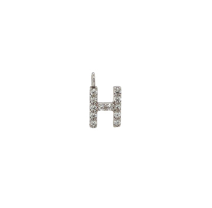18ct White Gold & Diamond 'H' Initial Pendant