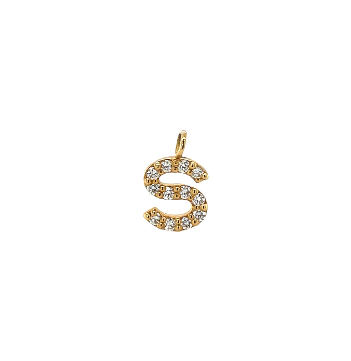 18ct Yellow Gold & Diamond 'S' Initial Pendant