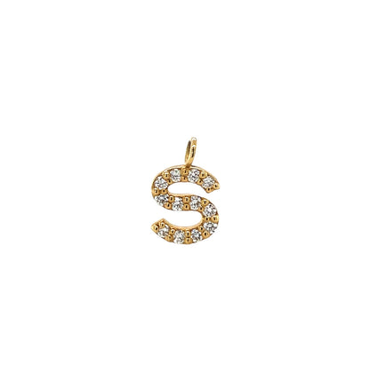 18ct Yellow Gold & Diamond 'S' Initial Pendant