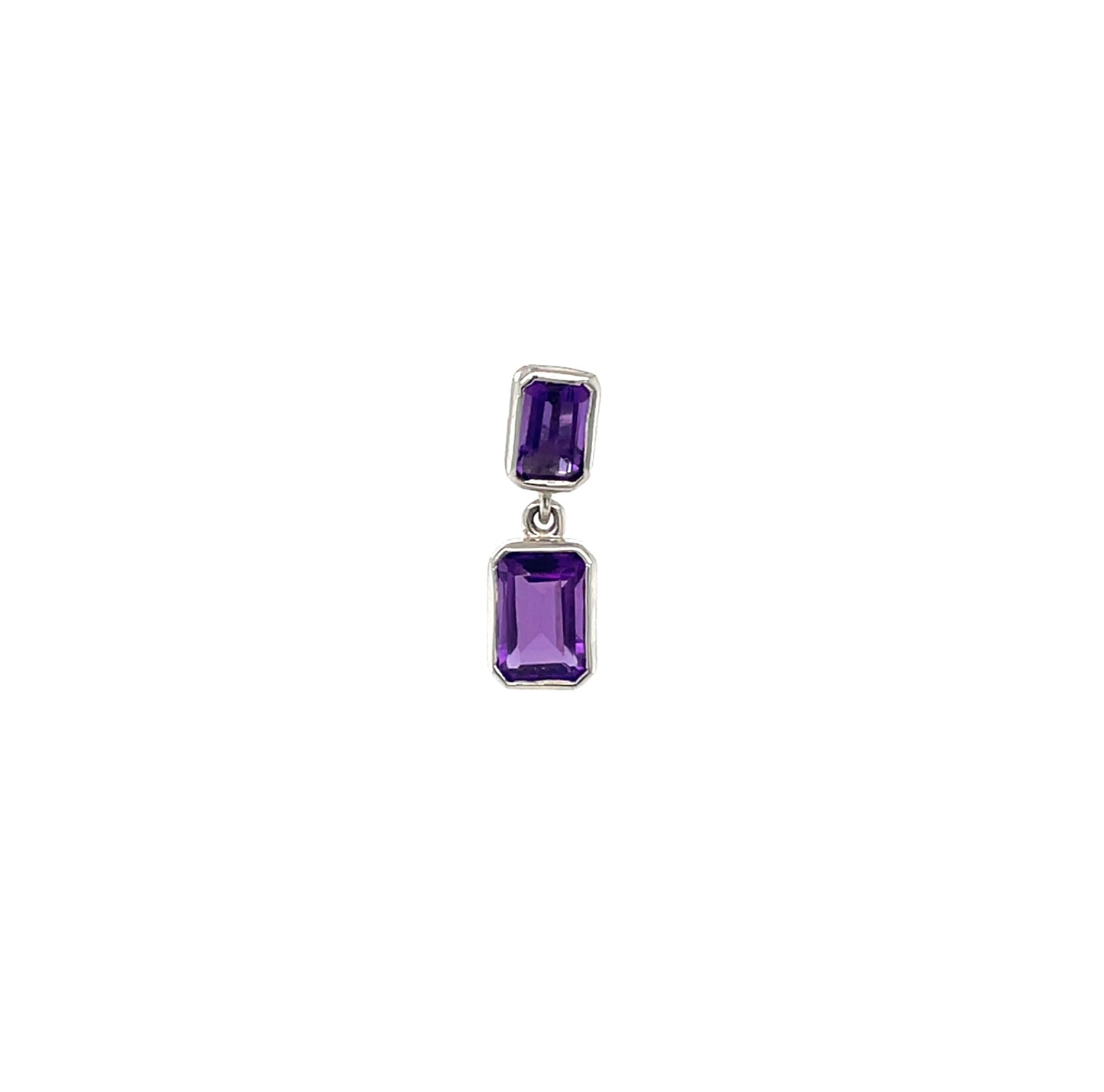 9ct White Gold Amethyst Square Pendant