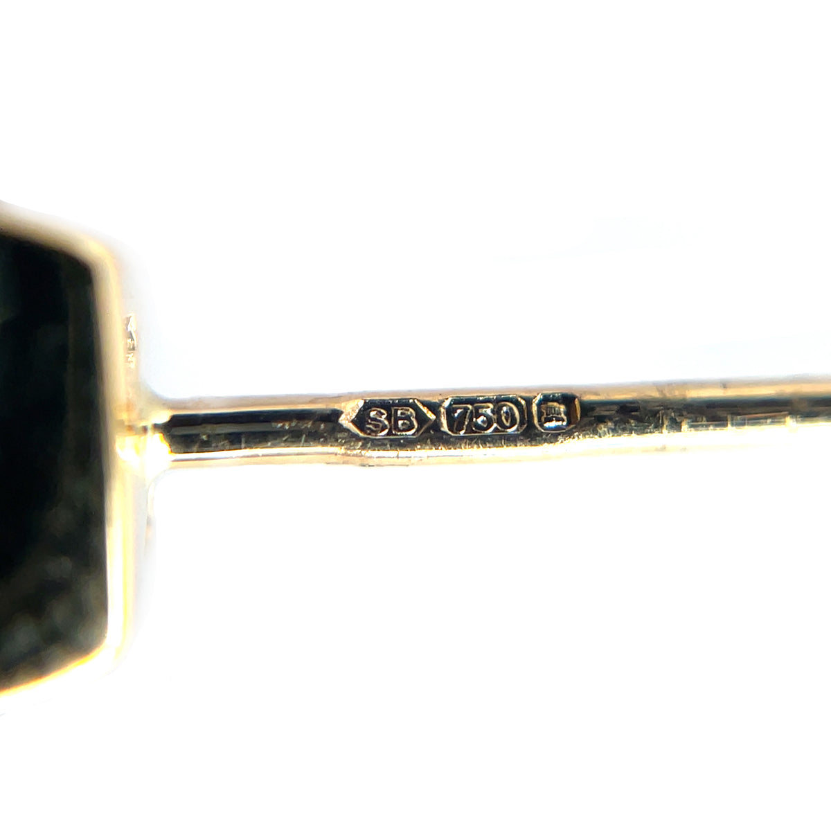18ct Yellow Gold Emerald & Diamond Square Stud Earrings