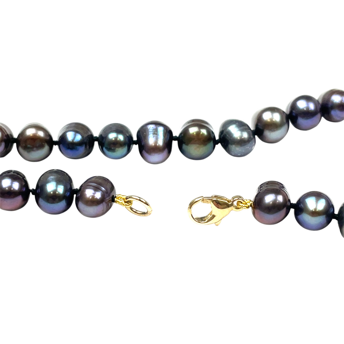 9ct Yellow Gold Freshwater Coloured Pearl Necklace (16")