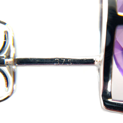9ct White Gold Amethyst Stud Earrings