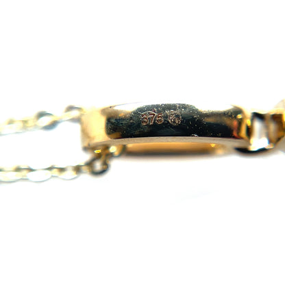 9ct Yellow Gold Amethyst & Diamond Pendant & Chain (18")