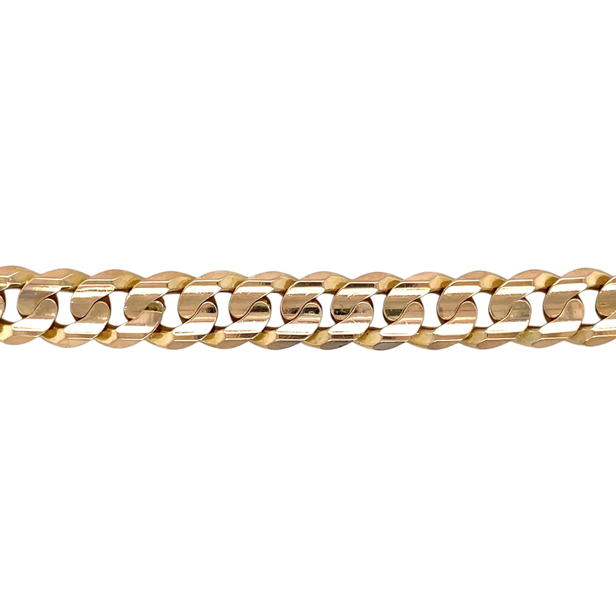 9ct Yellow Gold Heavy Filed Curb Bracelet (8.5")