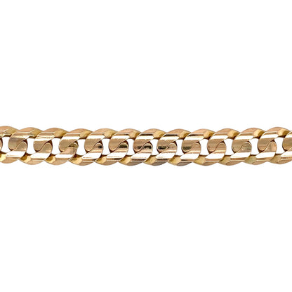9ct Yellow Gold Heavy Filed Curb Bracelet (8.5")