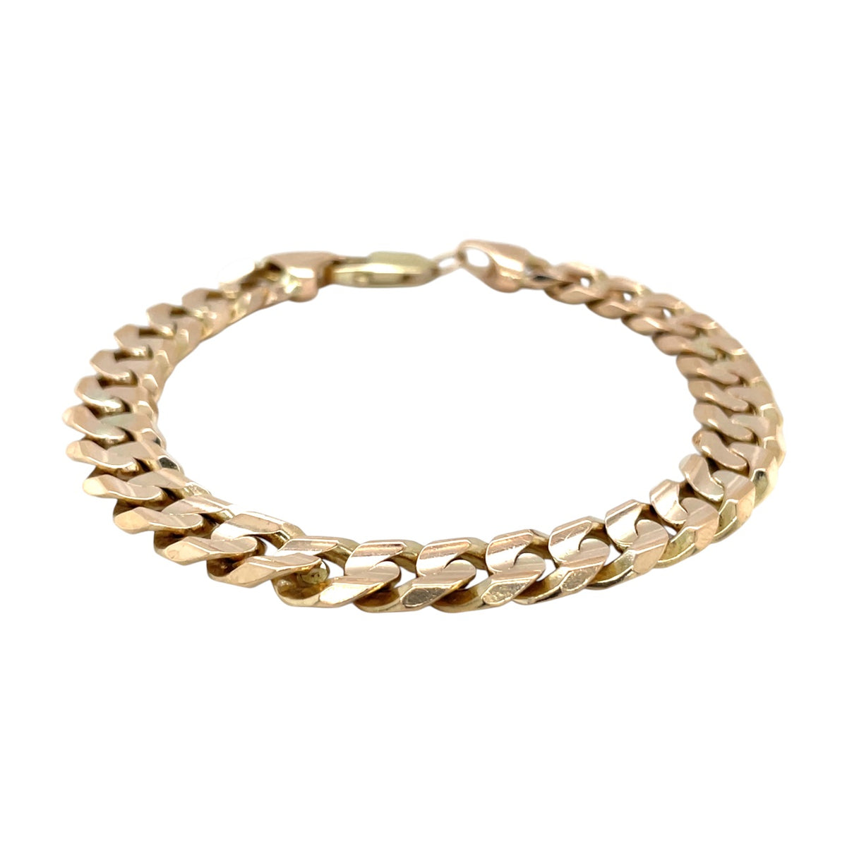 9ct Yellow Gold Heavy Filed Curb Bracelet (8.5")