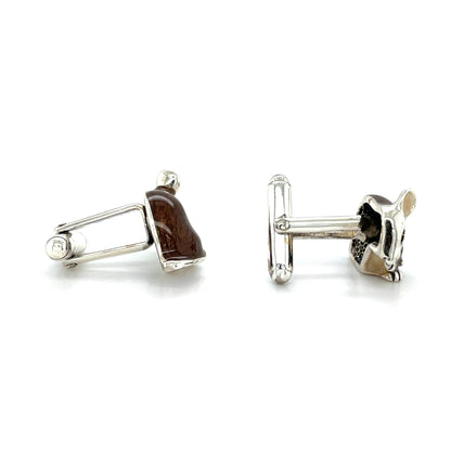 Silver & Enamel Brown Mice Cufflinks