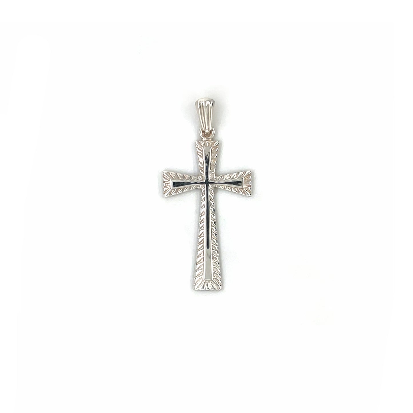 Silver Tapered Cross Pendant