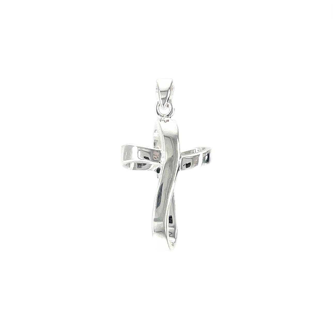 Silver Infinity Loop Cross Pendant & Chain (16-18")
