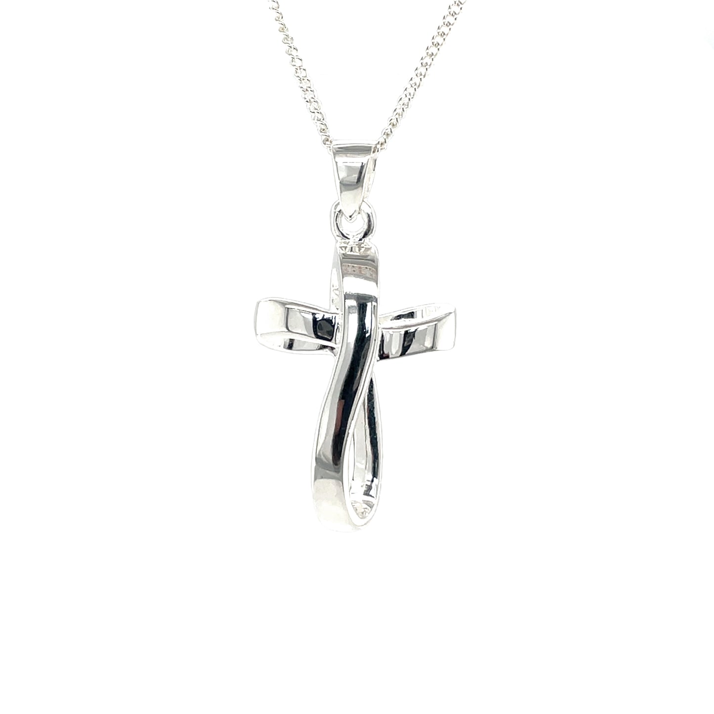 Silver Infinity Loop Cross Pendant & Chain