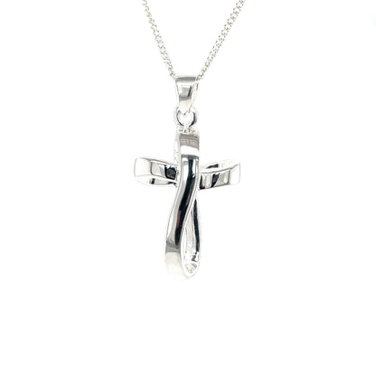 Silver Infinity Loop Cross Pendant & Chain