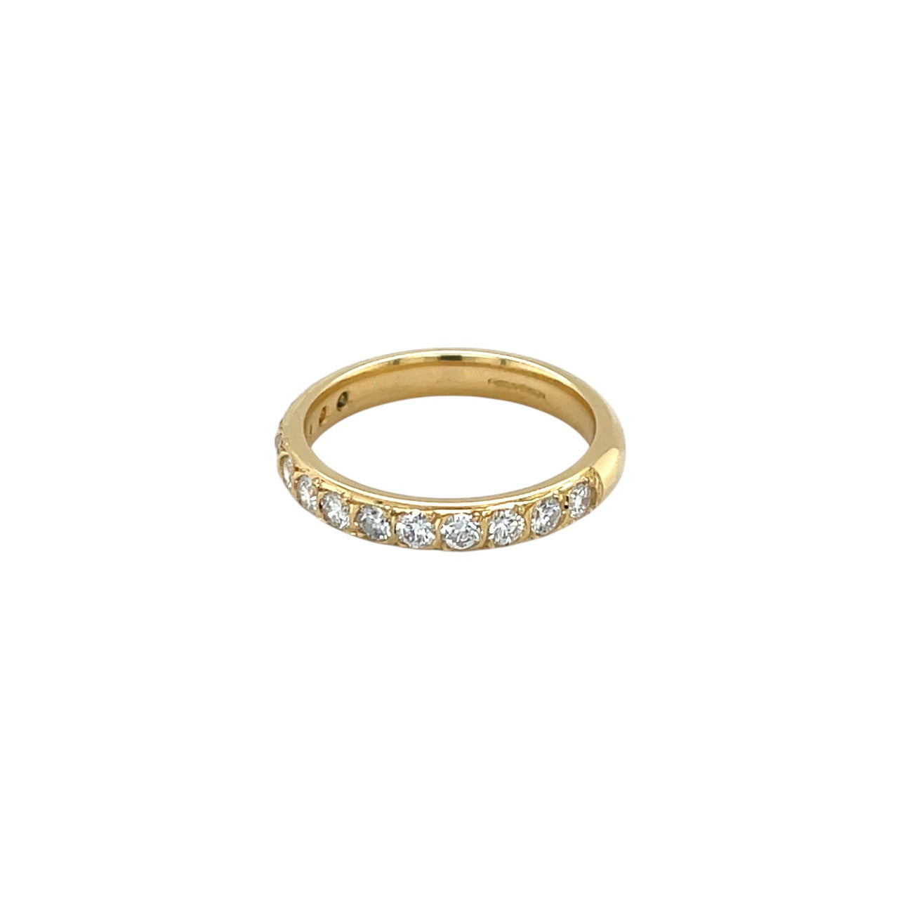 18ct Yellow Gold Half-Set Diamond Half-Set Eternity Ring (M)