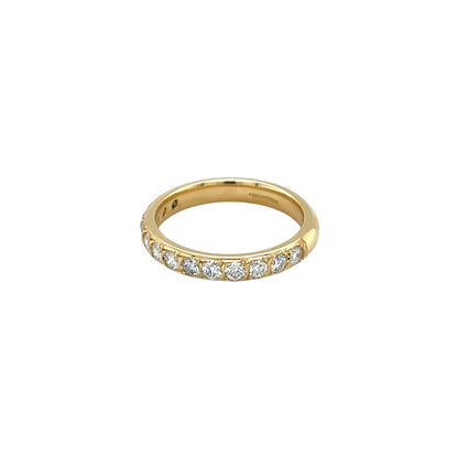 18ct Yellow Gold Half-Set Diamond Half-Set Eternity Ring (M)