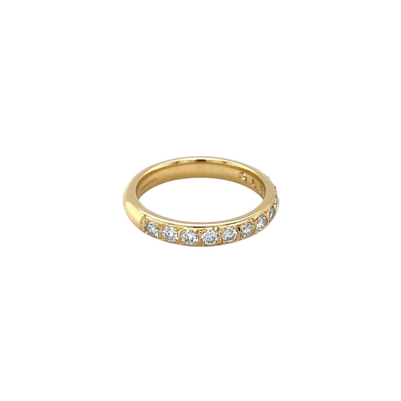 18ct Yellow Gold Half-Set Diamond Eternity Ring (M)