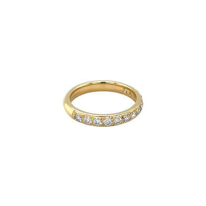 18ct Yellow Gold Half-Set Diamond Eternity Ring (M)
