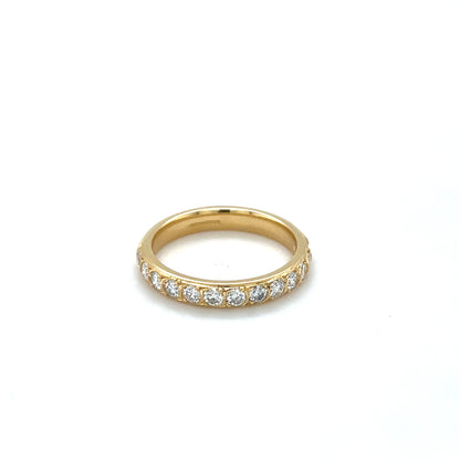 18ct Yellow Gold Half-Set Diamond Eternity Ring