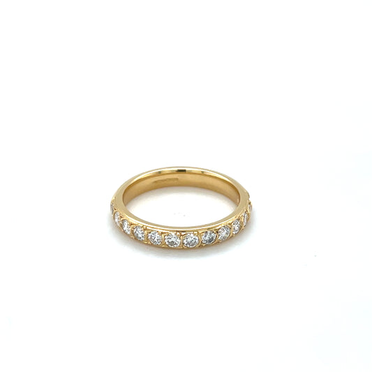 18ct Yellow Gold Half-Set Diamond Eternity Ring