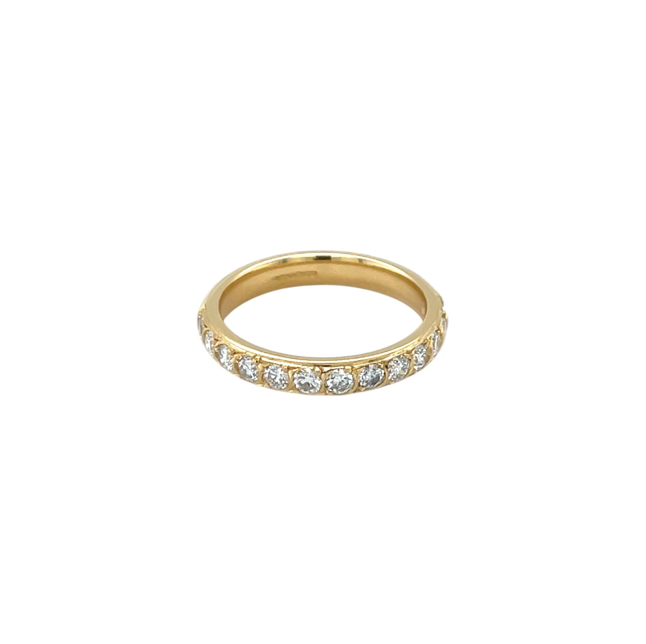 18ct Yellow Gold Half-Set Diamond Half-Set Eternity Ring (M)
