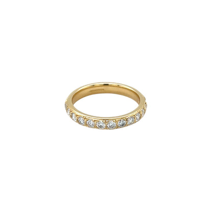18ct Yellow Gold Half-Set Diamond Half-Set Eternity Ring (M)