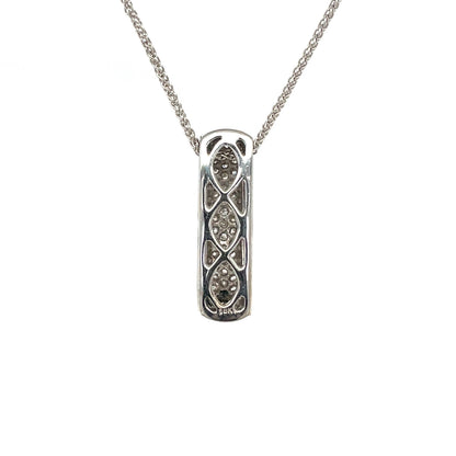 18ct White Gold Pave Set Diamond Pendant & Chain (18")