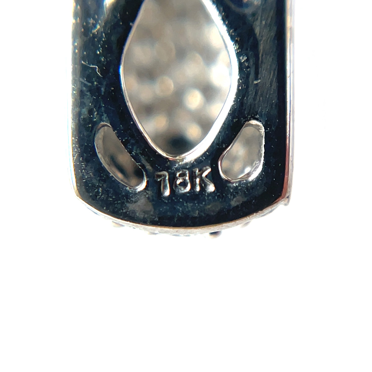 18ct White Gold Pave Set Diamond Pendant & Chain (18")