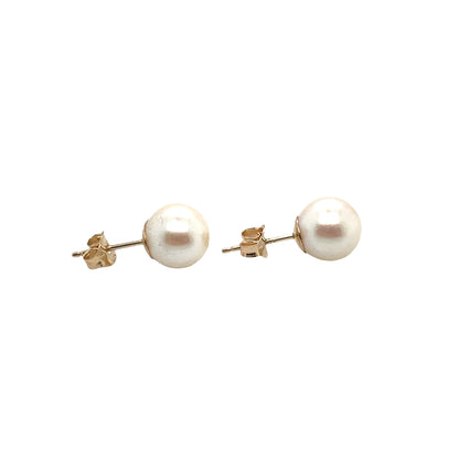 9ct Yellow Gold Akoya Pearl Stud Earrings