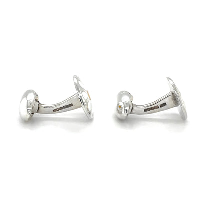 Silver & Enamel Yellow & White Daisy Flower Cufflinks