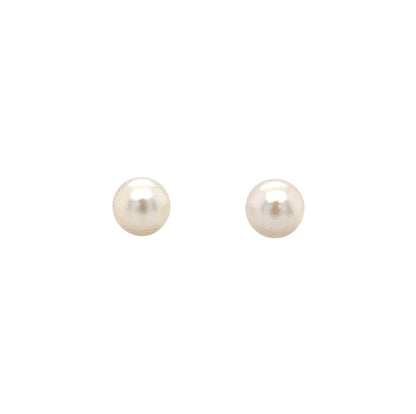 9ct Yellow Gold Akoya Pearl Stud Earrings (6mm)
