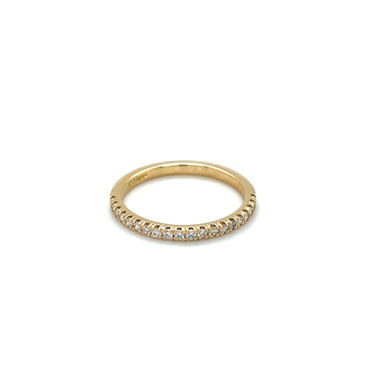 18ct Yellow Gold Half-Set Diamond Eternity Ring