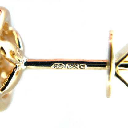 9ct Yellow Gold Diamond Clover Cluster Stud Earrings