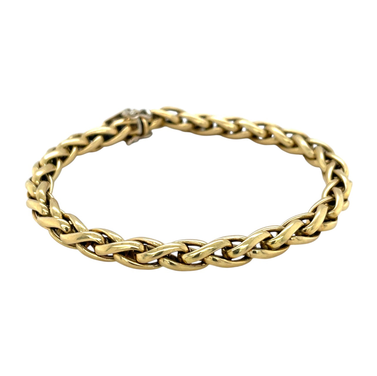 18ct Yellow Gold Polished Wheat Chain Bracelet