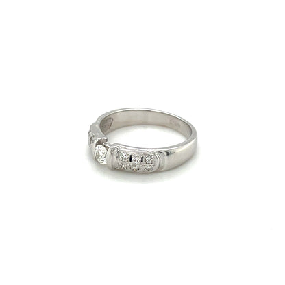 18ct White Gold Tension Diamond Eternity Ring (M)