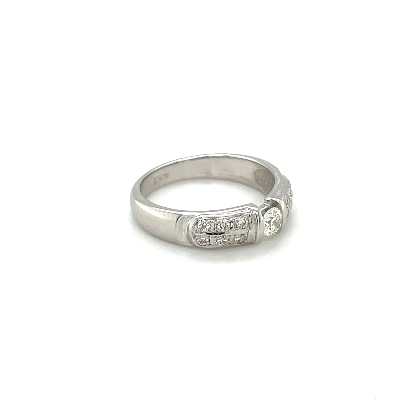 18ct White Gold Tension Diamond Eternity Ring (M)