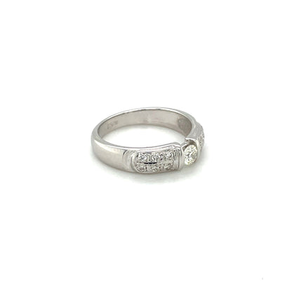 18ct White Gold Tension Diamond Eternity Ring (M)