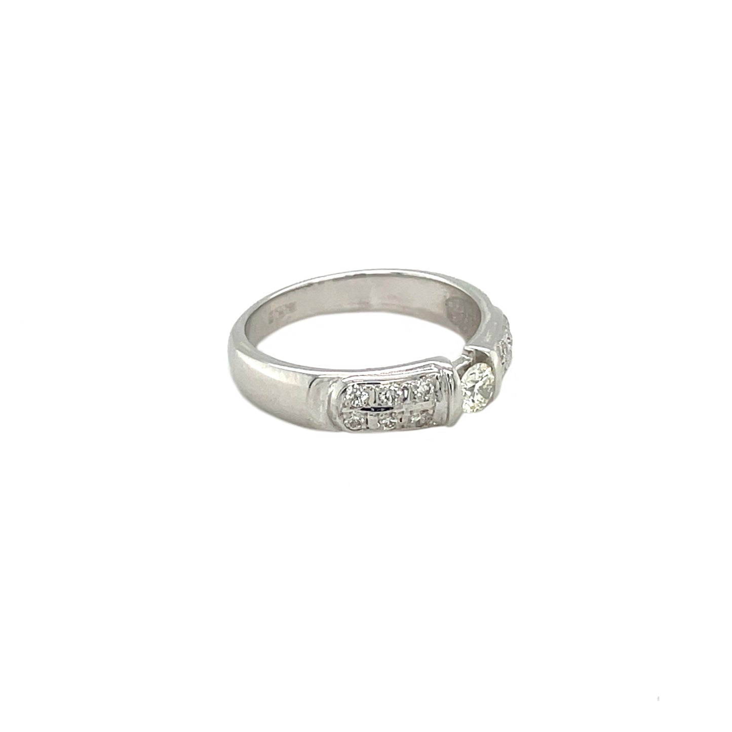 18ct White Gold Tension Diamond Eternity Ring (M)