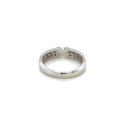 18ct White Gold Tension Diamond Eternity Ring (M)