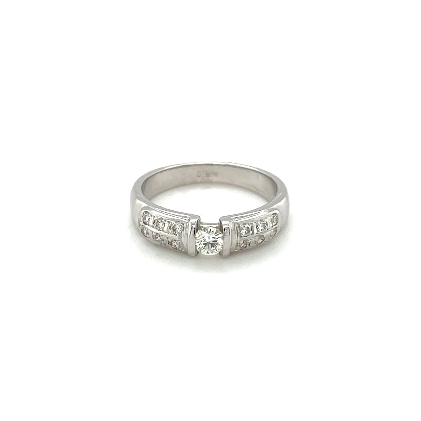 18ct White Gold Tension Diamond Eternity Ring (M)