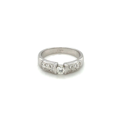18ct White Gold Tension Diamond Eternity Ring (M)