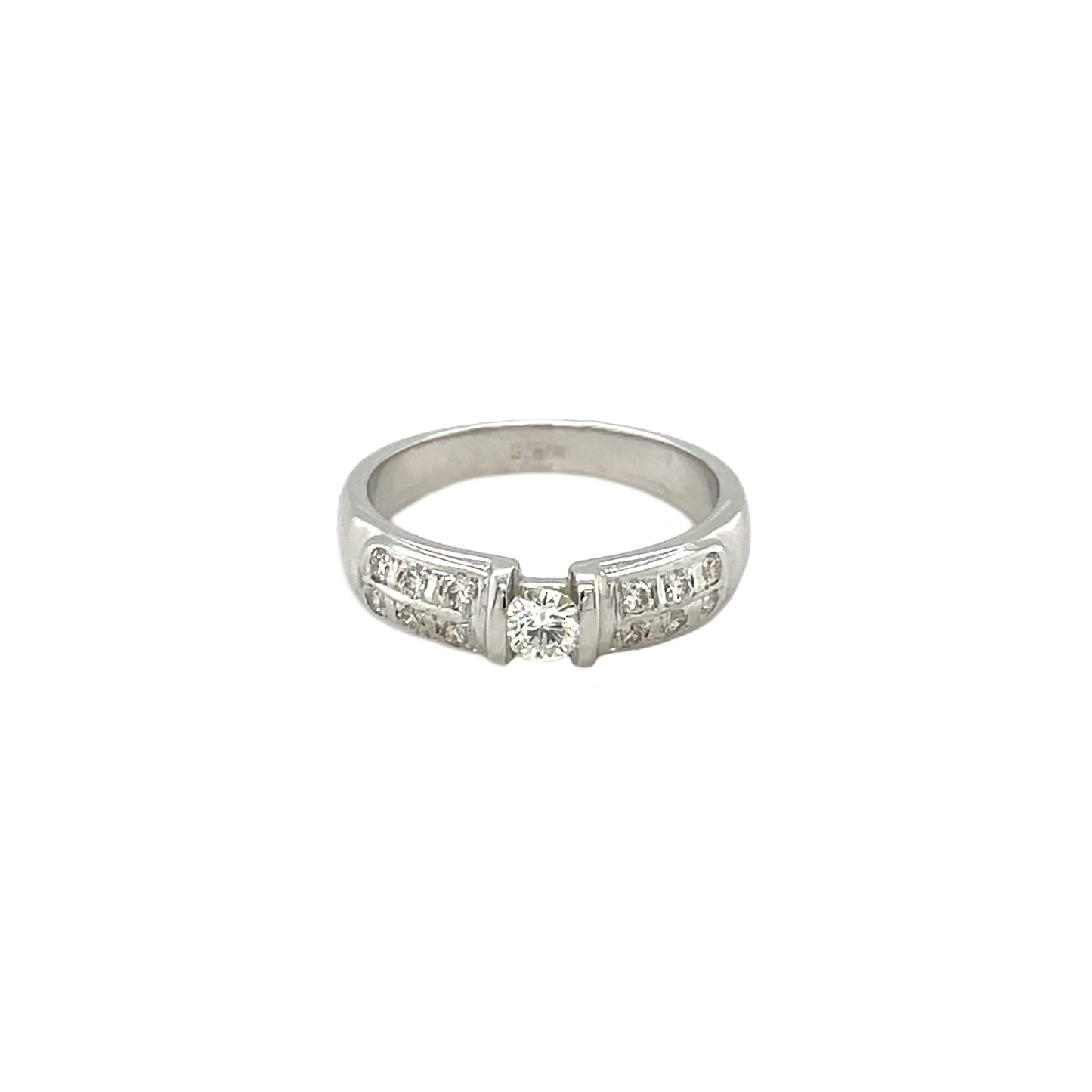 18ct White Gold Tension Diamond Eternity Ring (M)