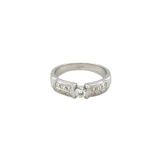 18ct White Gold Tension Diamond Eternity Ring (M)