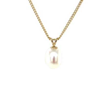 9ct Yellow Gold Freshwater Pearl Minimalist Pendant