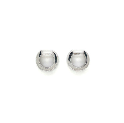 18ct White Gold Baguette-Cut Diamond Hoop Earrings
