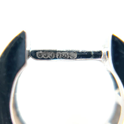 18ct White Gold Baguette-Cut Diamond Hoop Earrings
