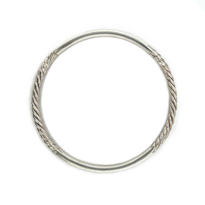 Silver Polished & Twisted Bangle