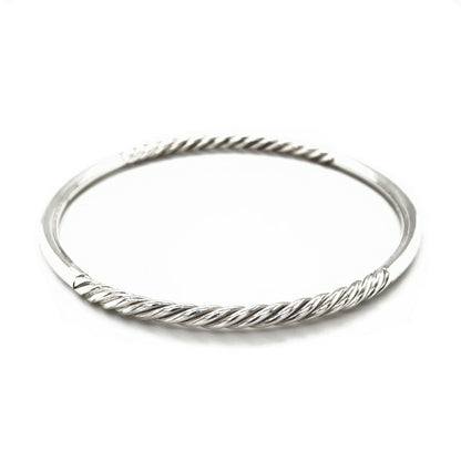 Silver Polished & Twisted Bangle