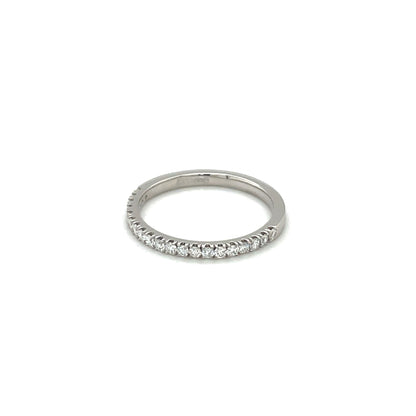 Platinum Half-Set Castle-Claw Diamond Eternity Ring (M)
