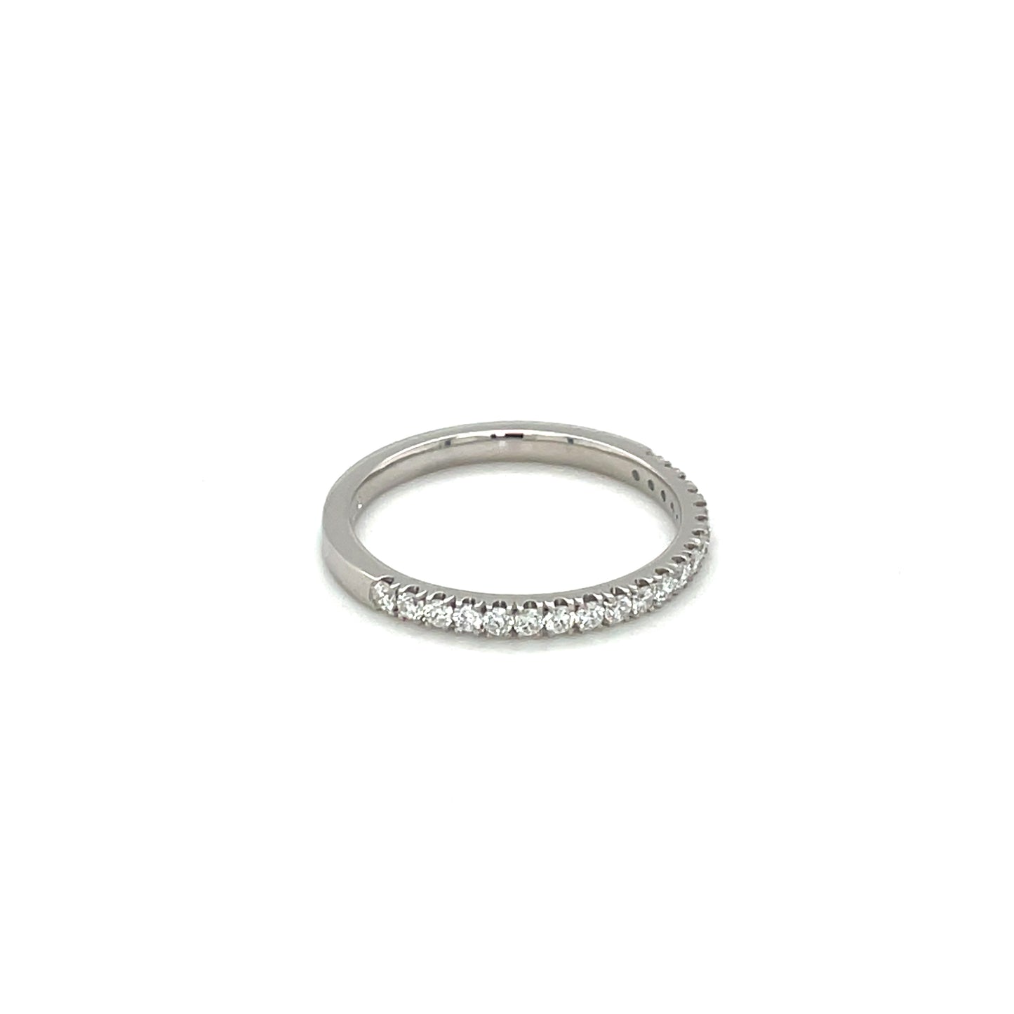 Platinum Half-Set Castle-Claw Diamond Eternity Ring (M)
