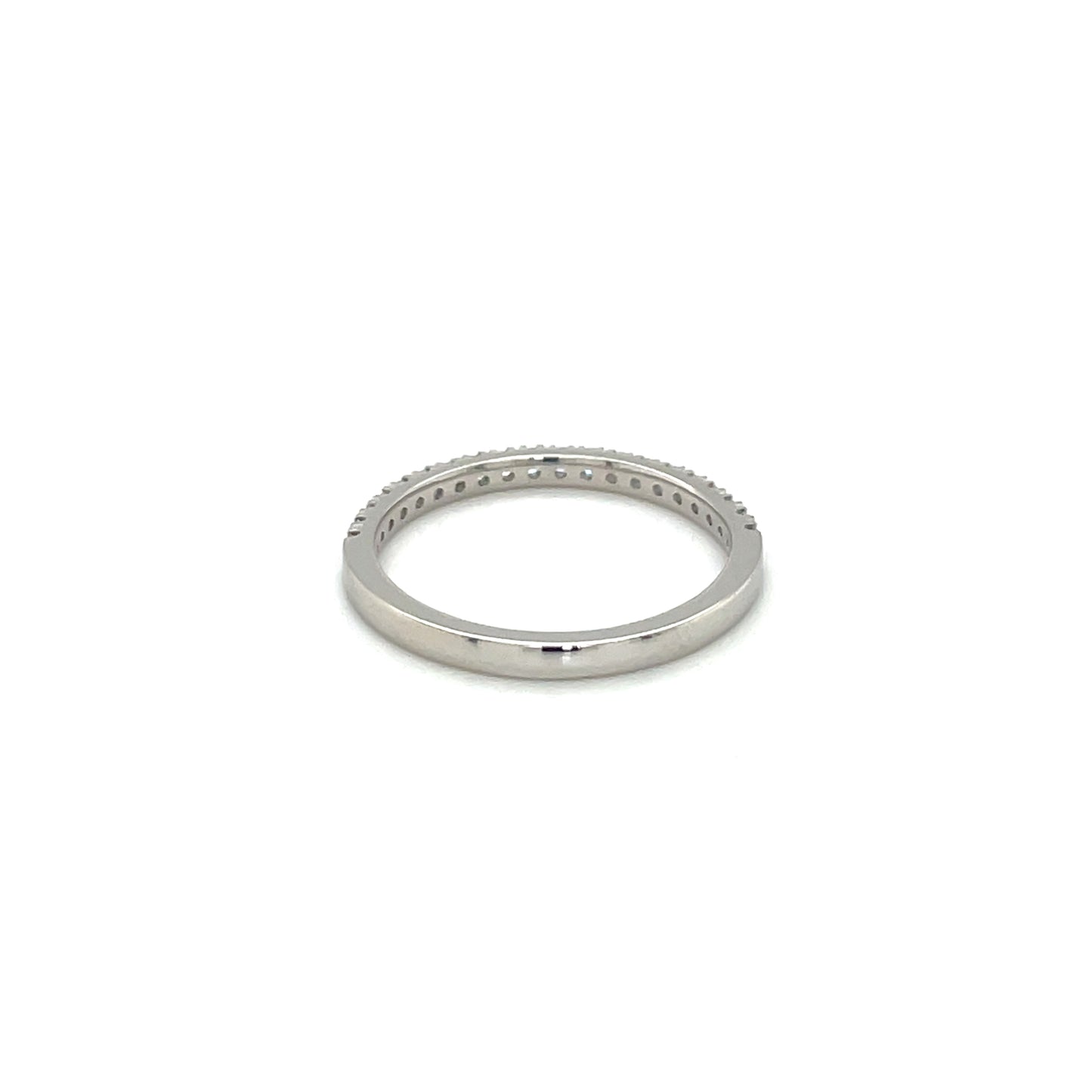 Platinum Half-Set Castle-Claw Diamond Eternity Ring (M)