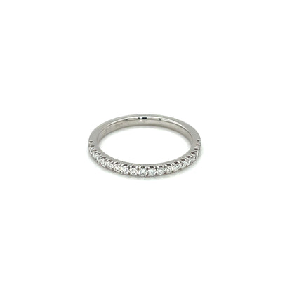 Platinum Half-Set Castle-Claw Diamond Eternity Ring (M)